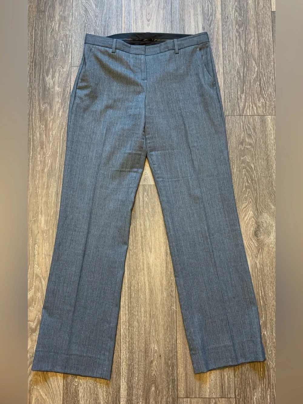 Theory Grey  Wool Blend Straight Leg Dress Pants